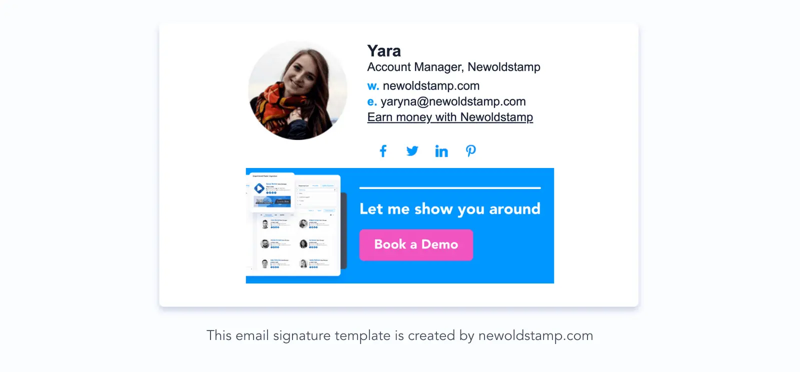 Example of email signature banner for Action stage
