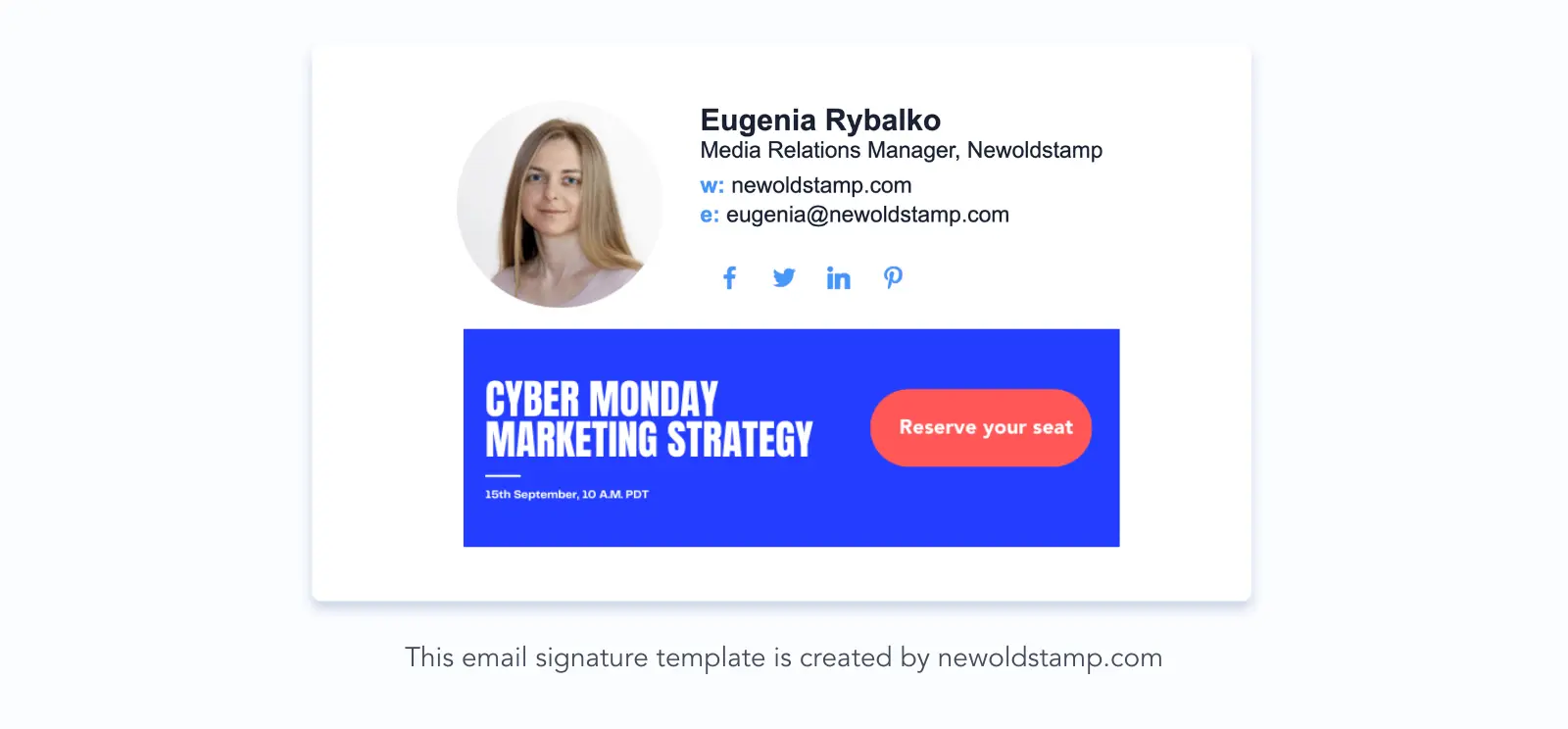 Email signature to generate leads