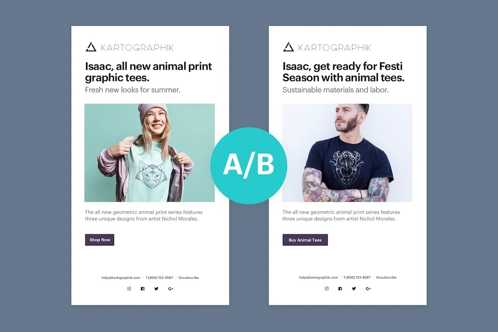 change one thing for A/B test email