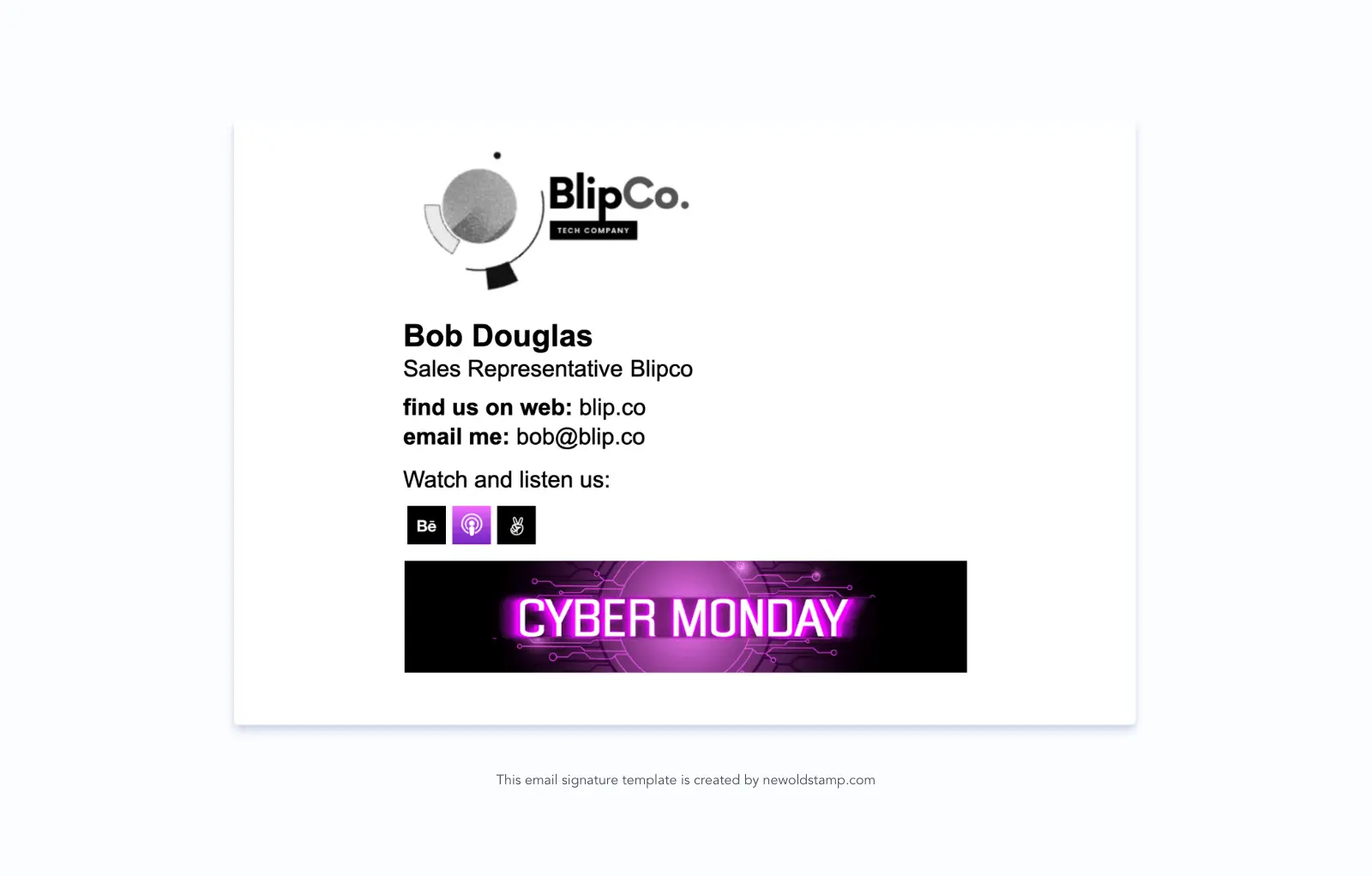 Black Friday and Cyber Monday email signatures