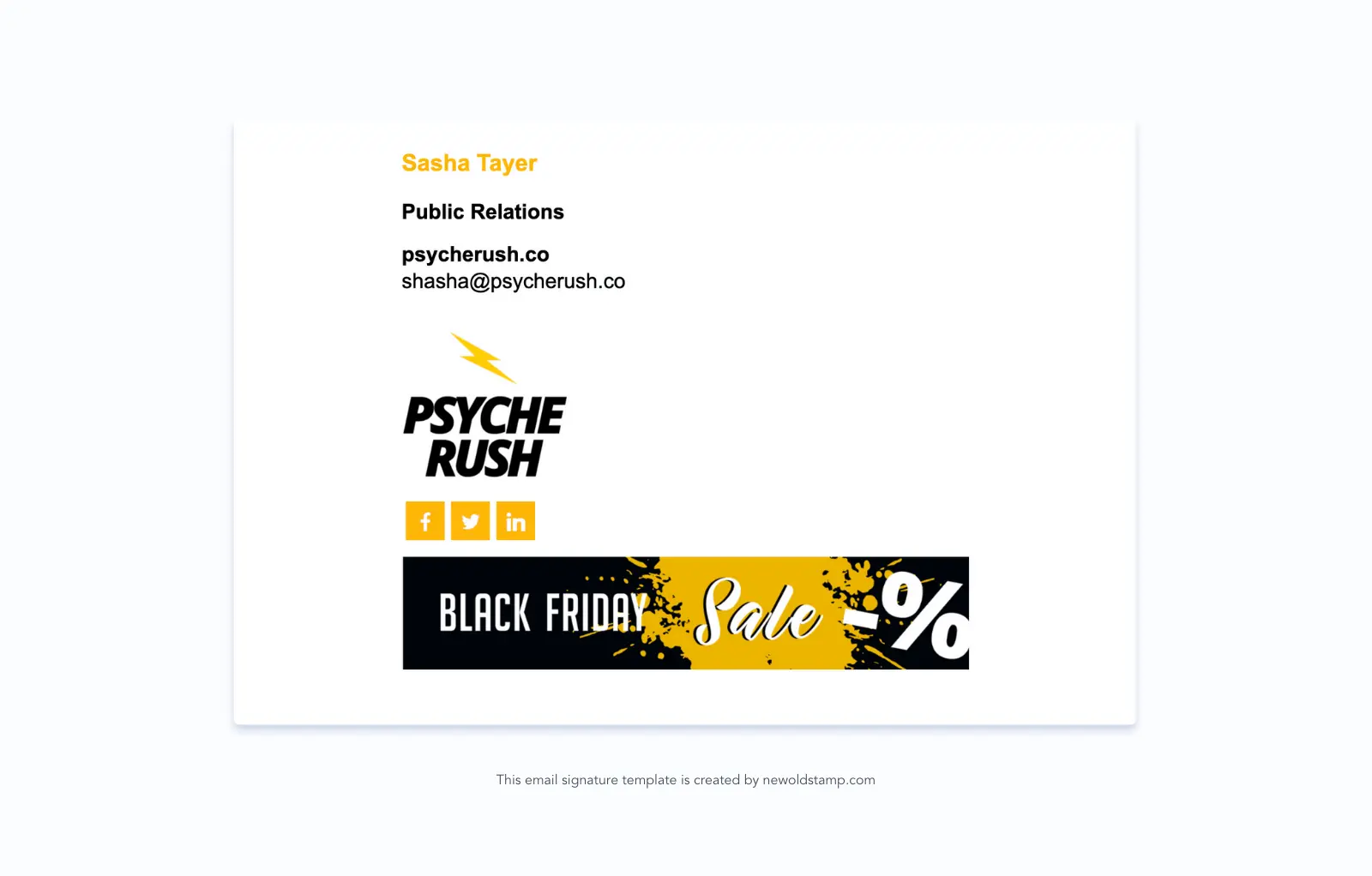 Black Friday and Cyber Monday email signatures
