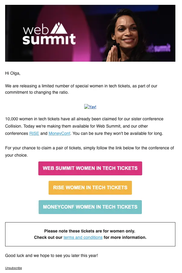 WebSummit’s special offer