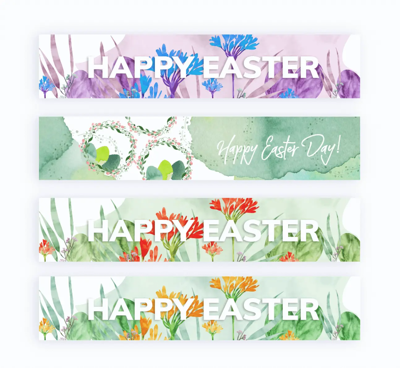 cute happy easter banners