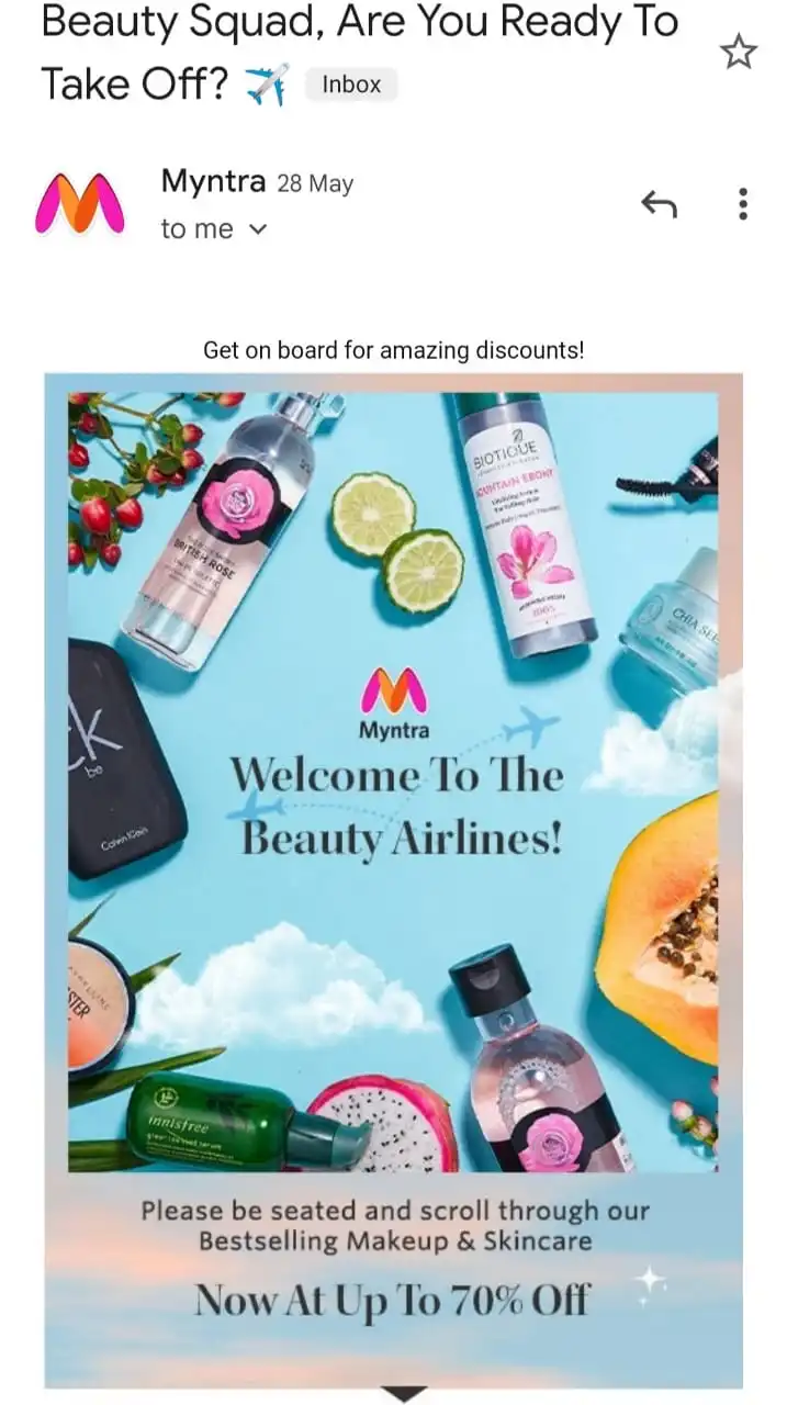 marketing email example