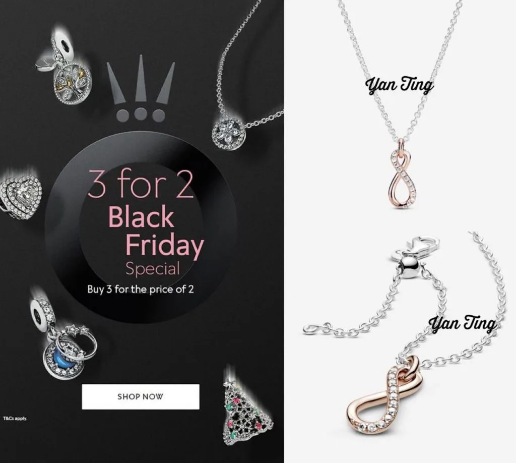 Pandora black friday sale email marketing