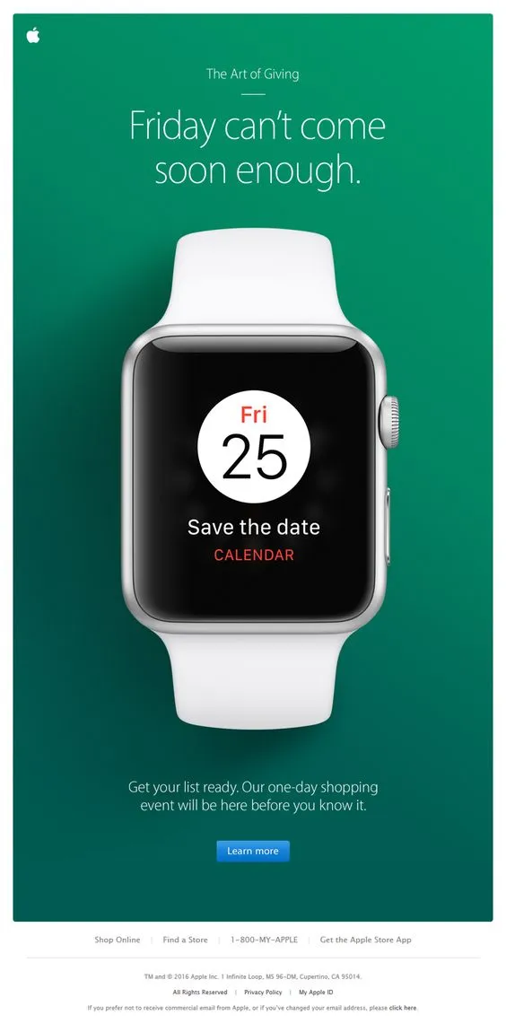 Apple black Friday email marketing