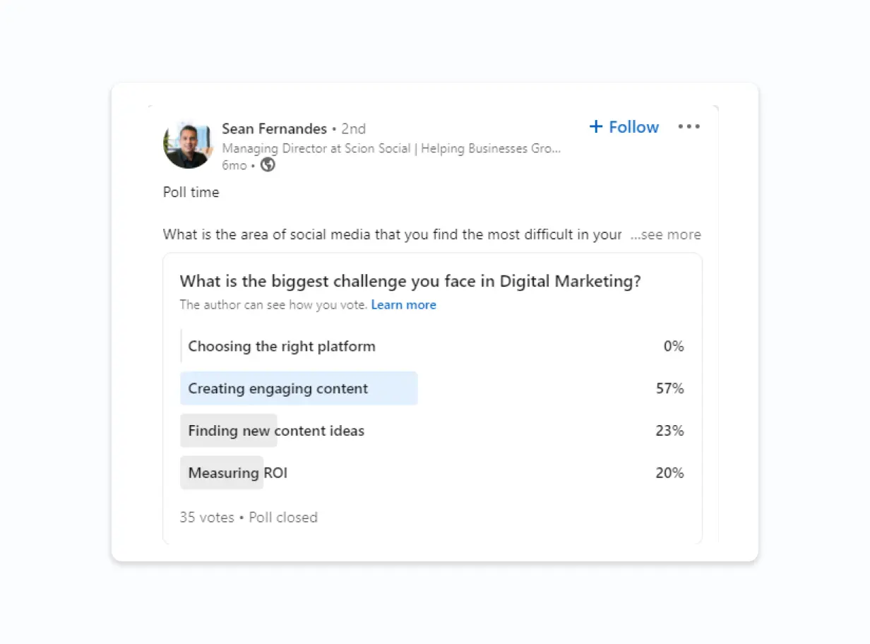 survey on your social media account