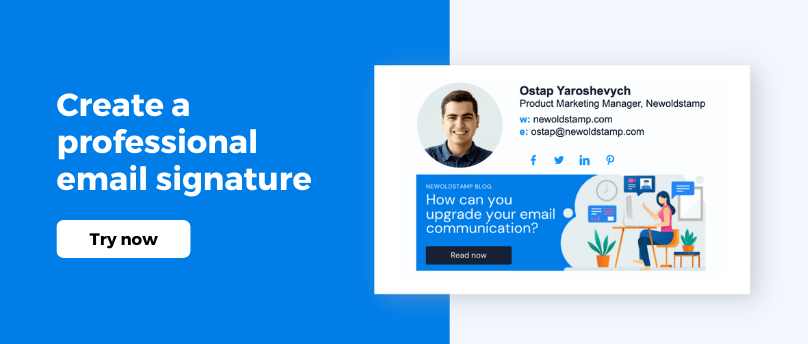 Create a professional email signature with Newoldstamp
