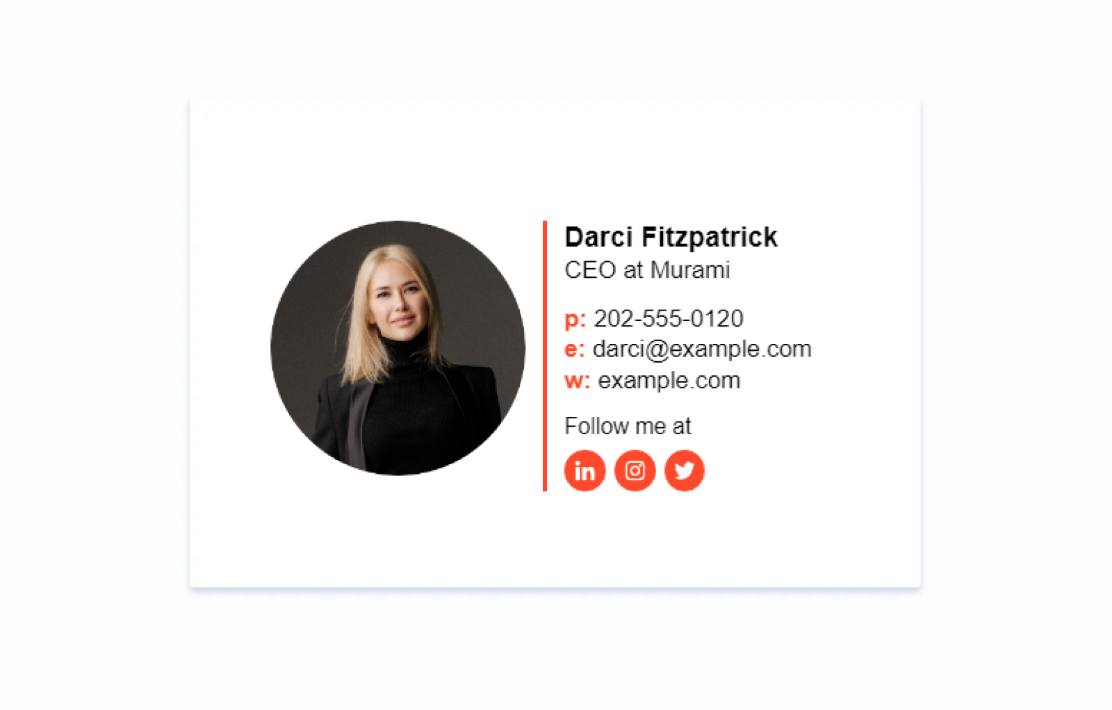 email signature contacts details