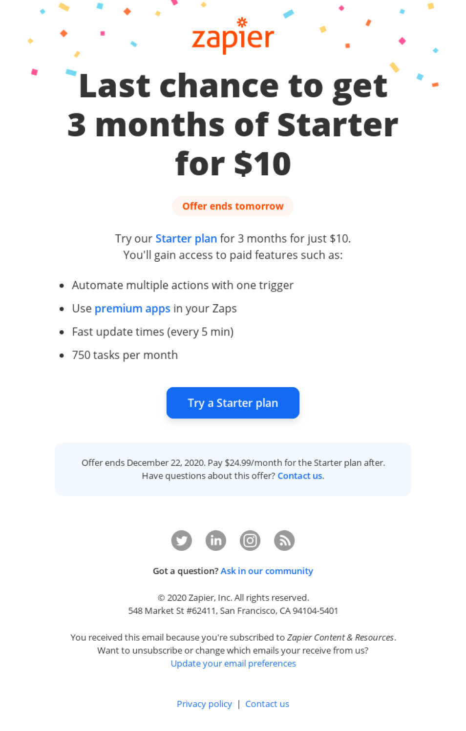 zapier-promotional-discount-email