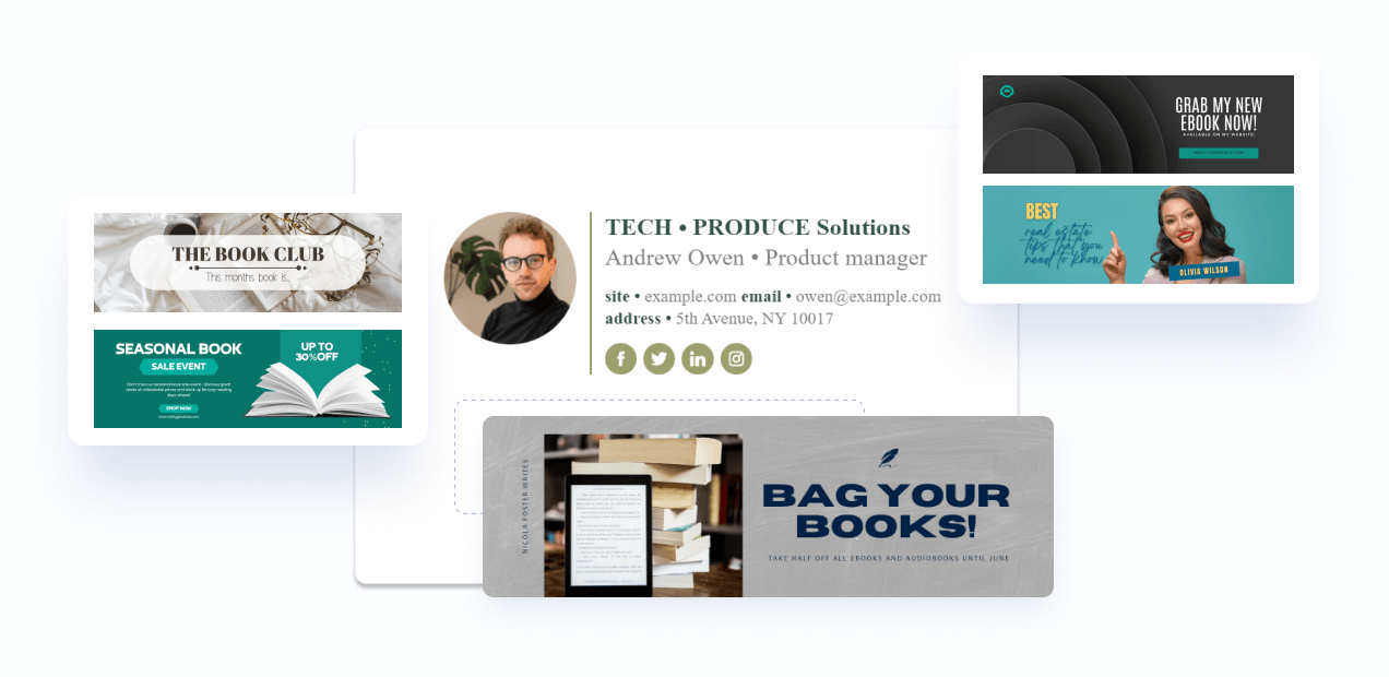 Advertise your book in email signature banner