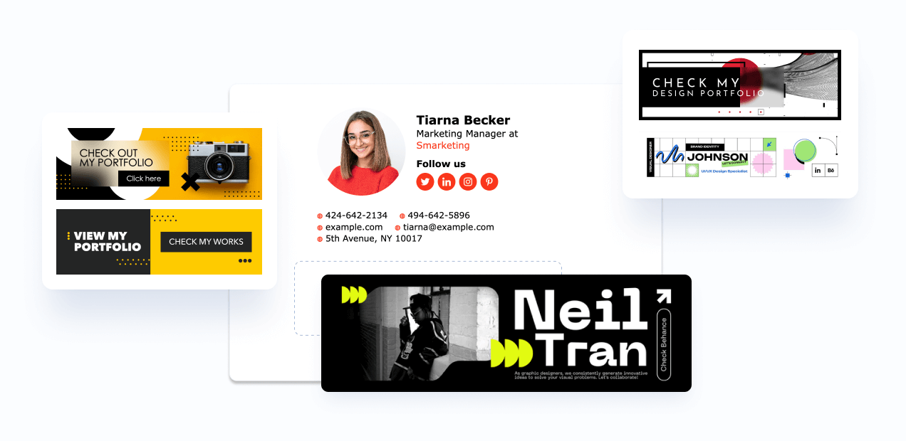 Promote Behance portfolio in email signature banner