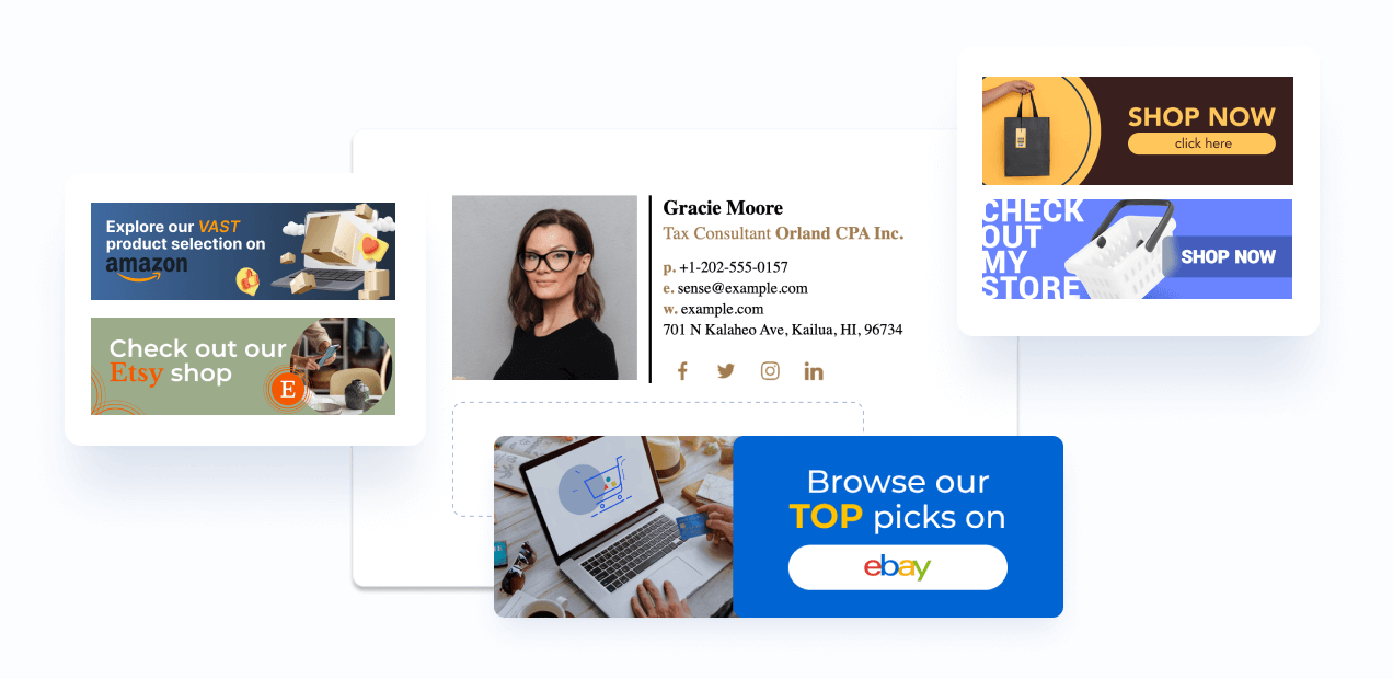 email signature banner ecommerce
