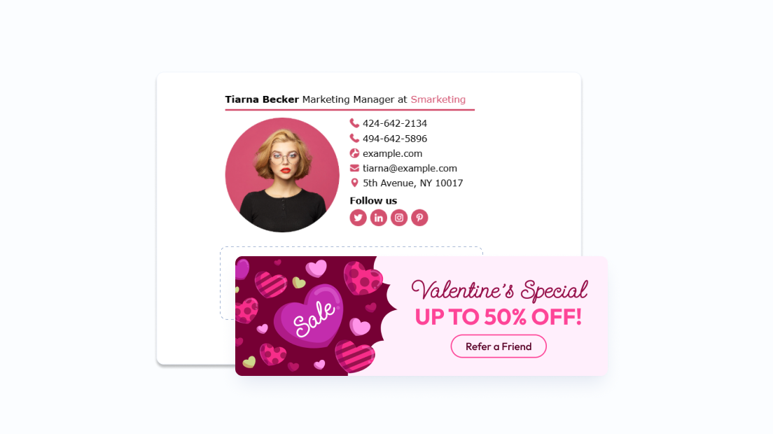 festive colors email signature V-Day Banner