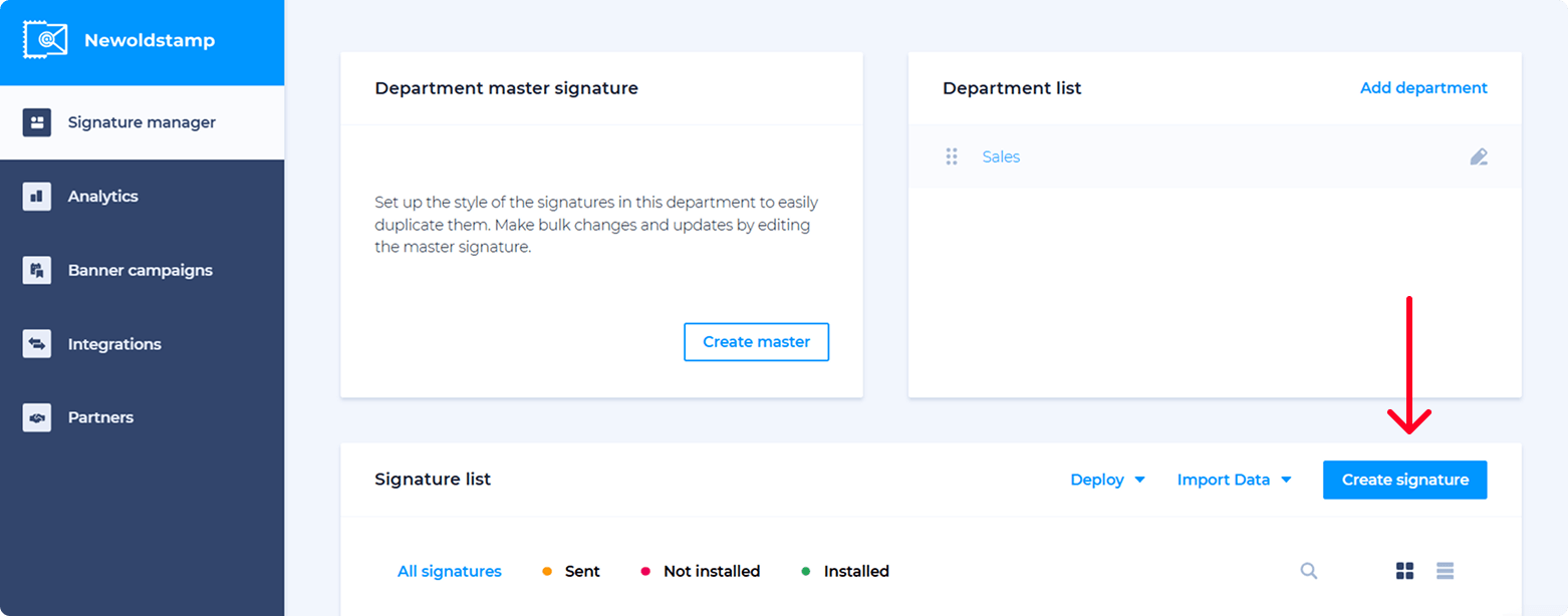 Create email signature ith Newoldstamp