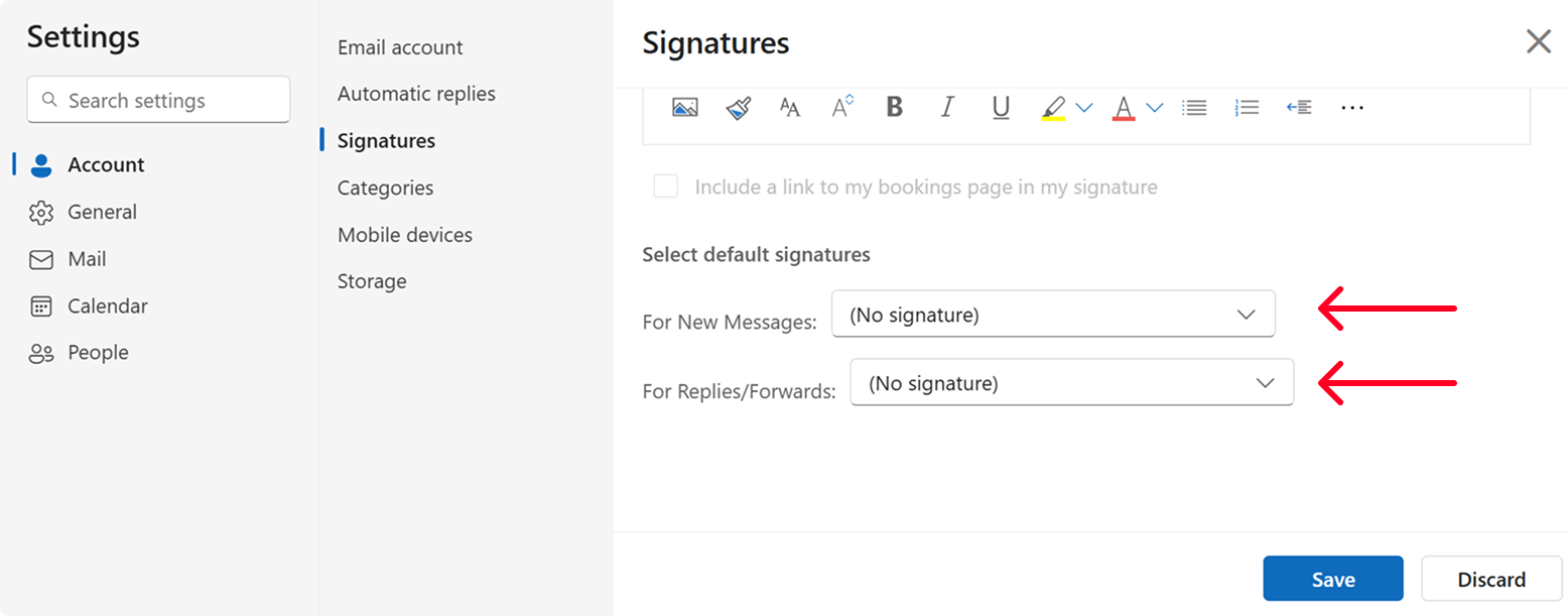 Set Default Signature for New Emails and Replies