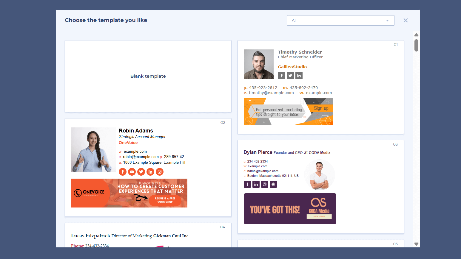 Newoldstamp templetes html email signatures