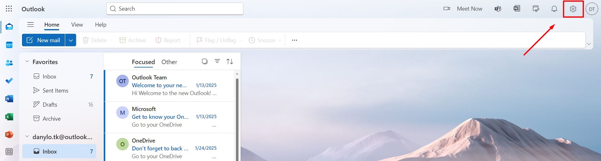 settings web outlook