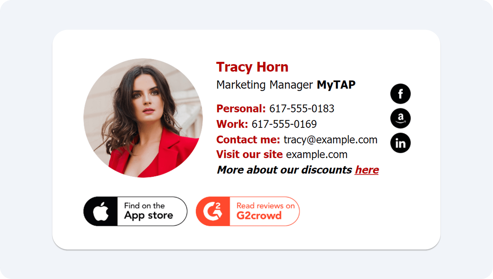 phone number in email signature