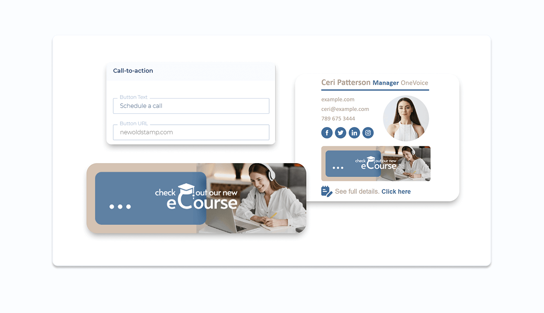 email signature with link to website