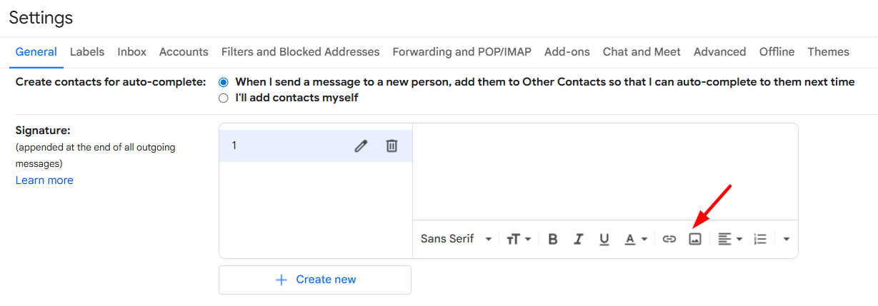 image in email signature Gmail 