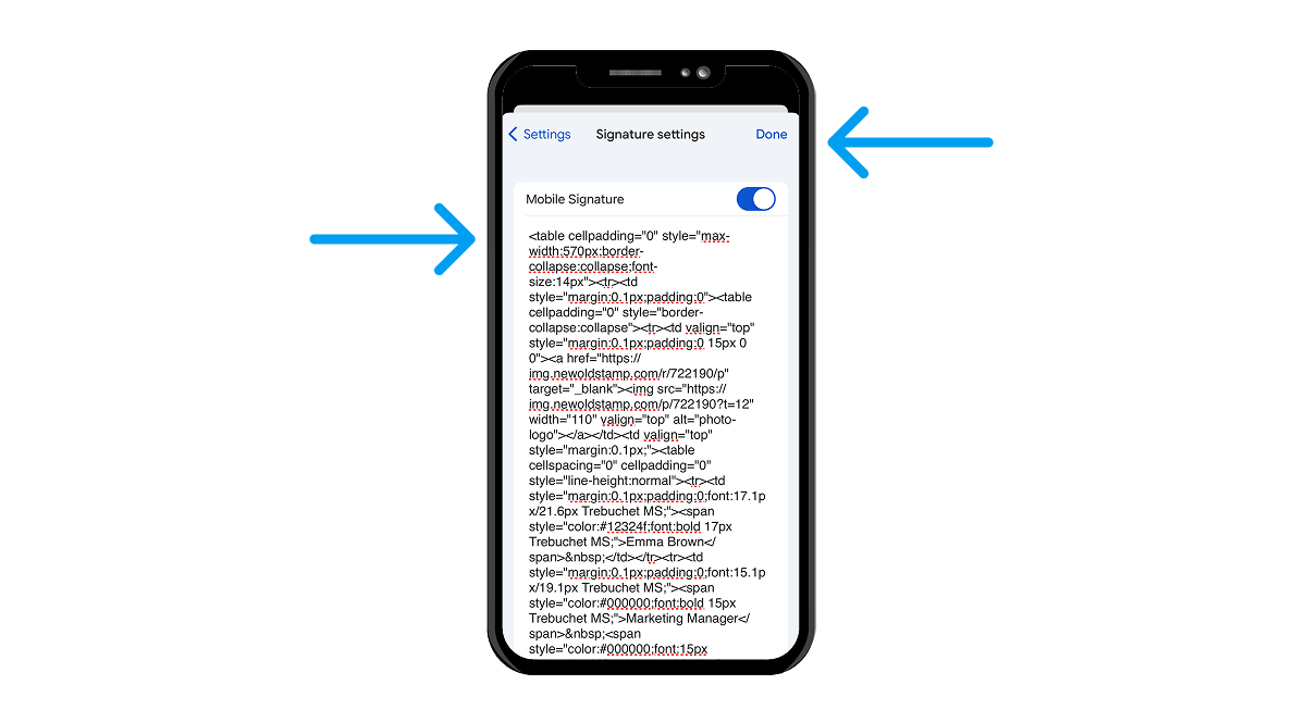 Save Changes to Email Signatures