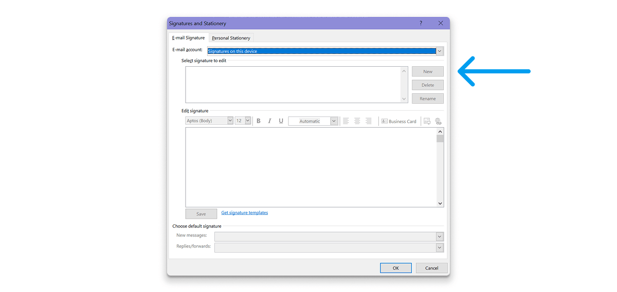 Choose an Existing Signature or Create a New One
