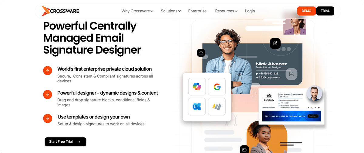 Crossware Powerful Centrally Managed Email Signature Designer