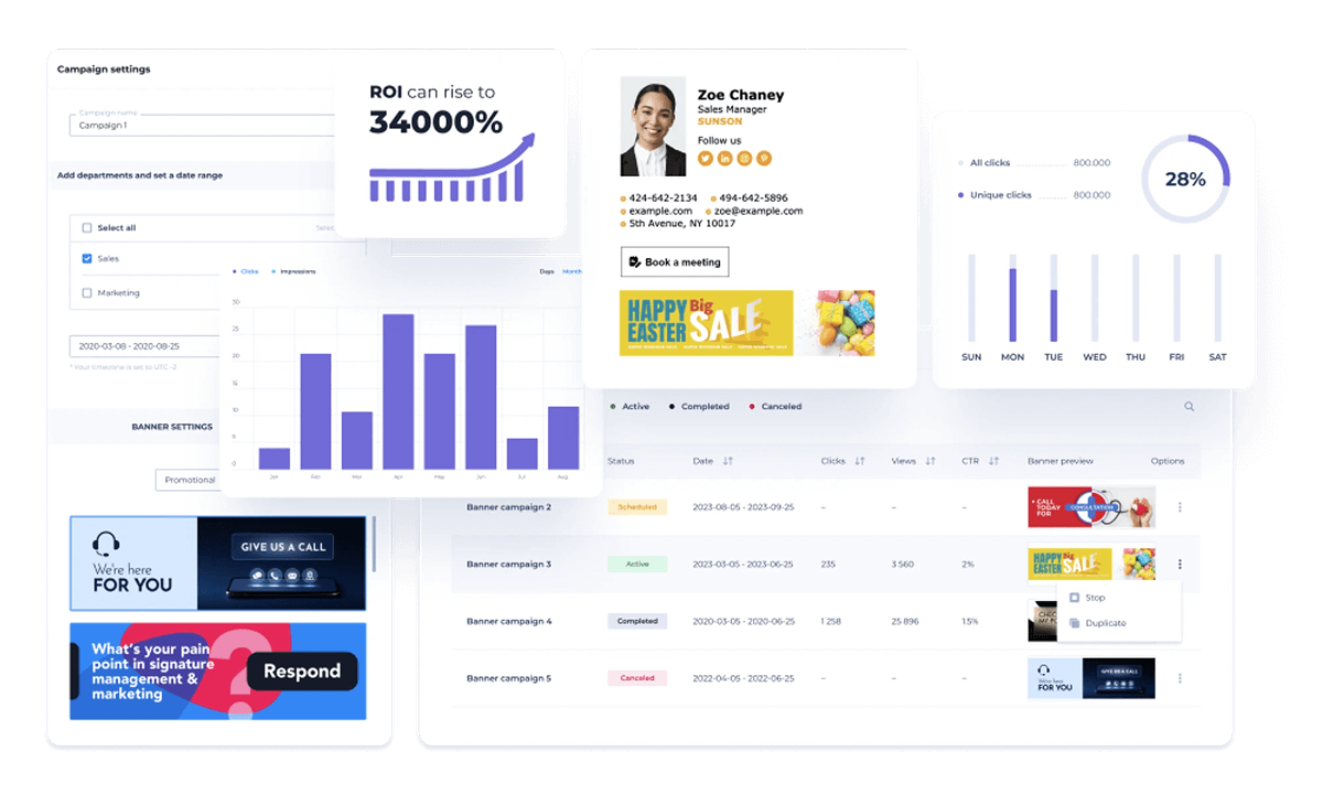 Analitycs in Email Signature Newoldstamp