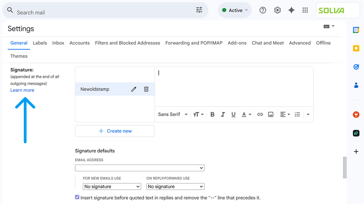 Navigate to the Signature Section