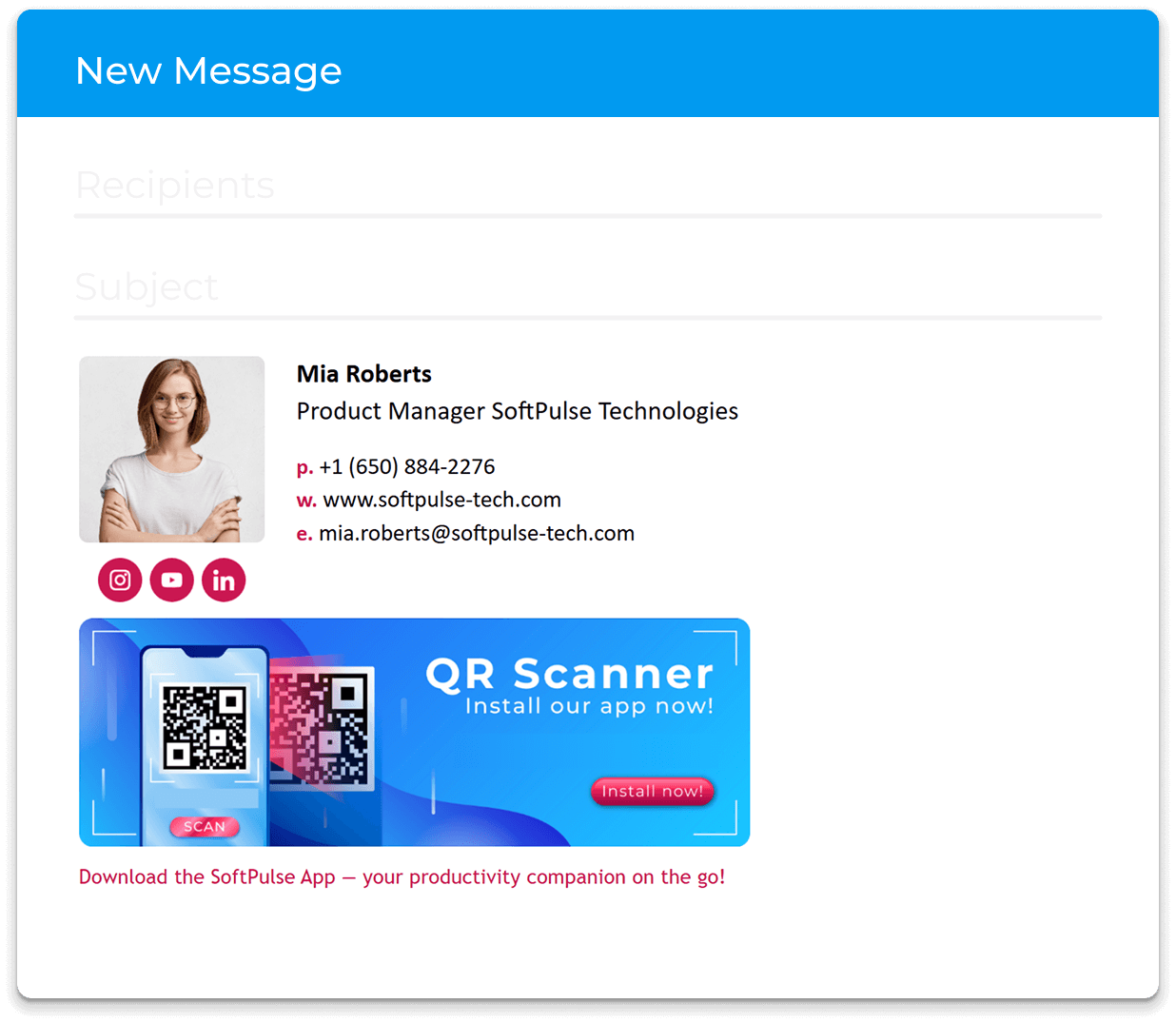 What is a QR Code Email Signature Example