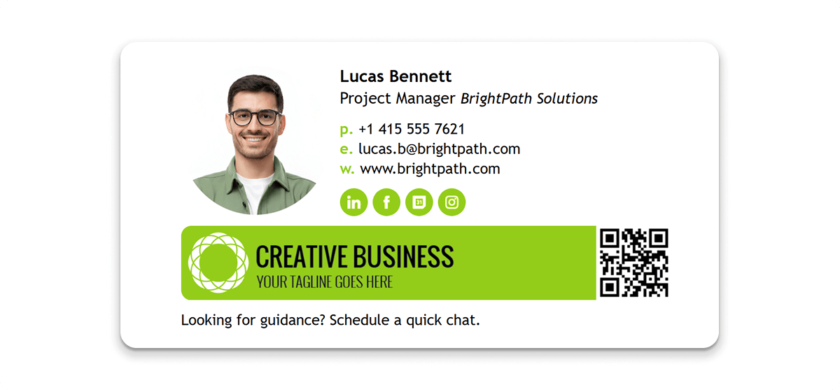 Email Signature QR Code Example