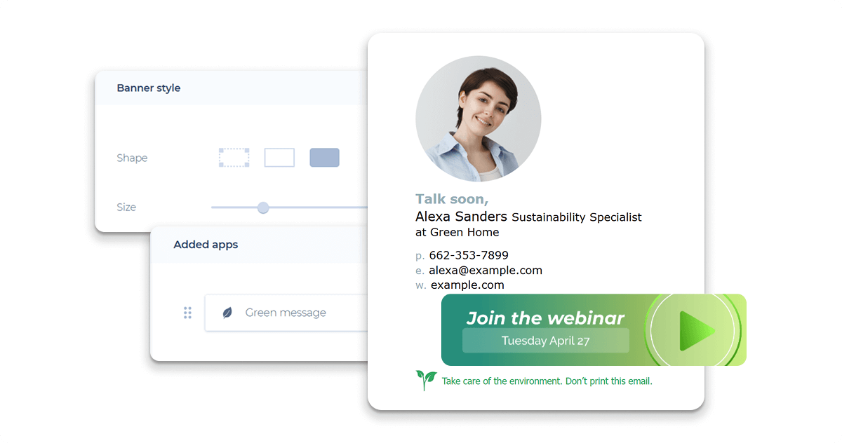 Email Signature with Webinars and Event Campaigns Banner