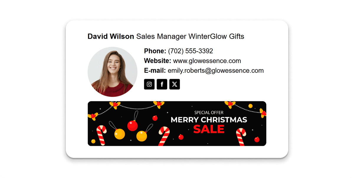 Email Signature with Sales and Seasonal Offers Banner