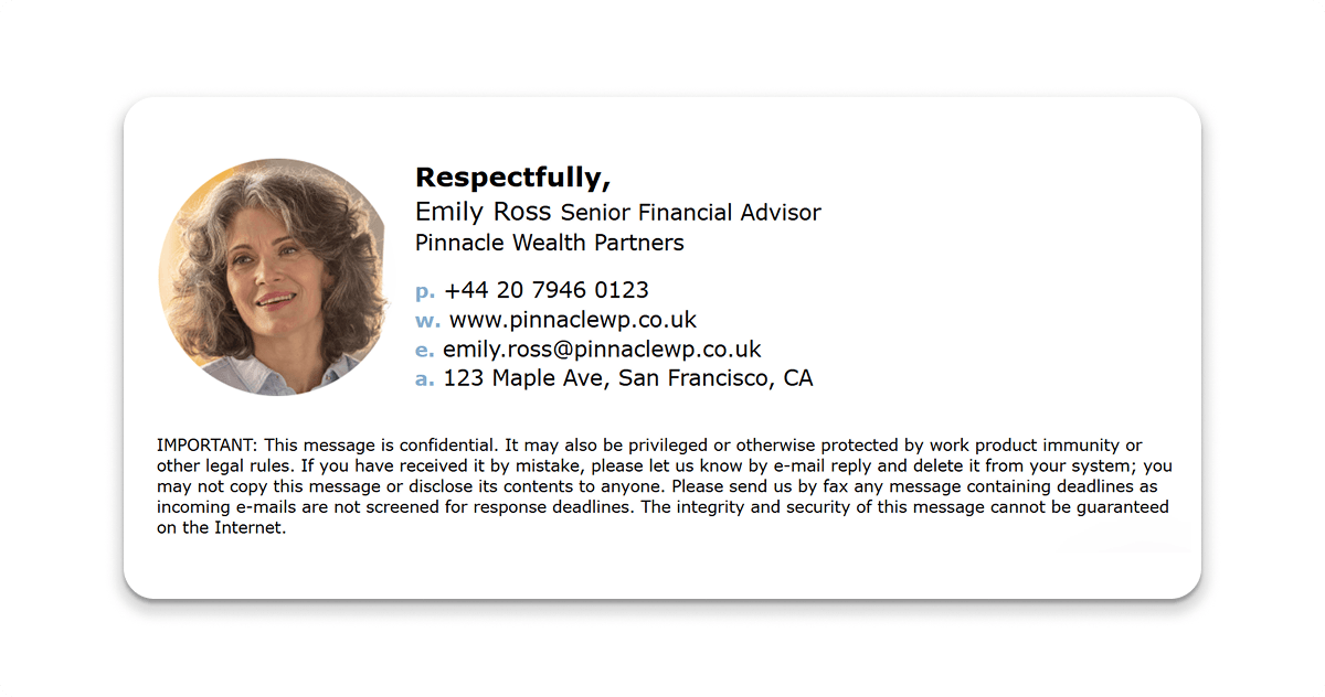 Sign Off For professional or formal emails