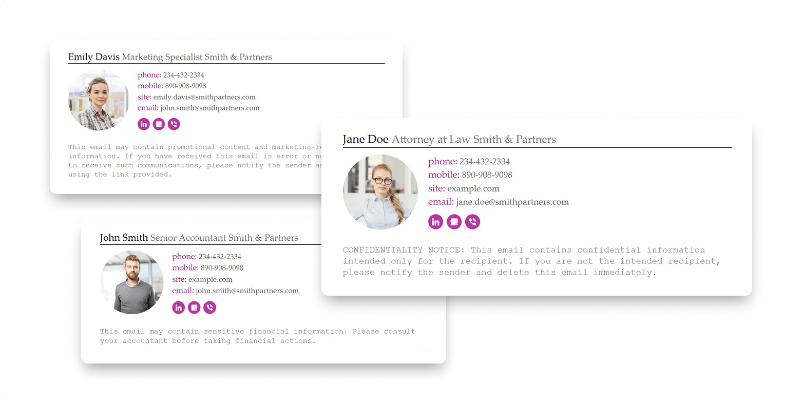 different-disclaimers-different-signatures