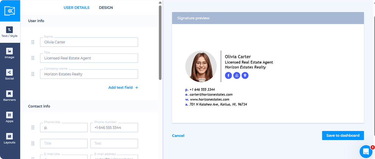 Edit an Email Signature with Newoldstamp