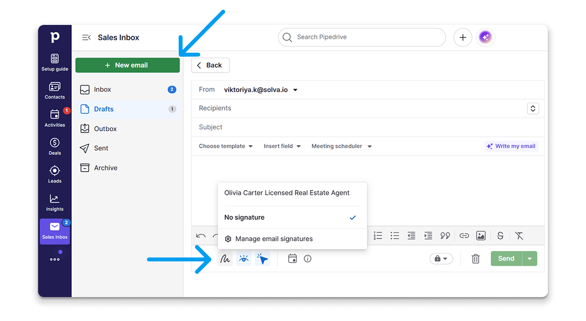 Compose a New Mail in Pipedrive