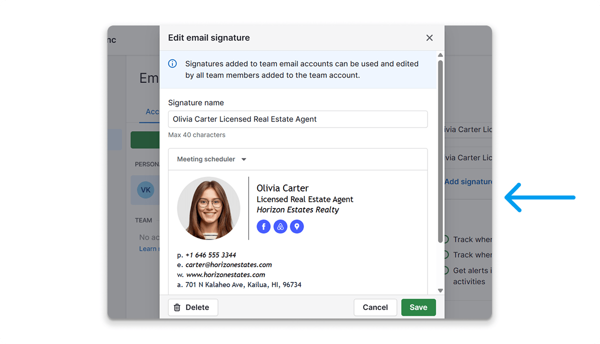 Create Email Signature in PipeDrive