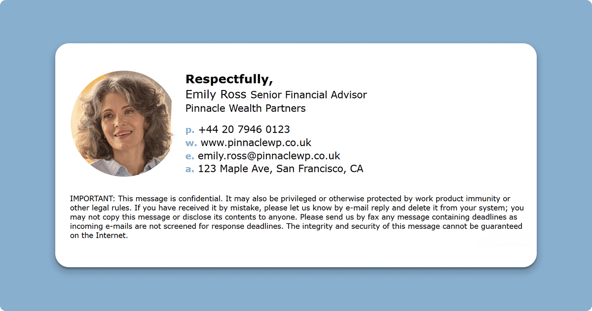 Email Signature With Professional Headshot