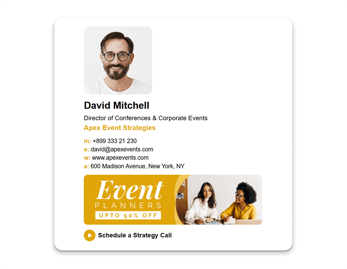 Email Signature Example for the Event Organizer