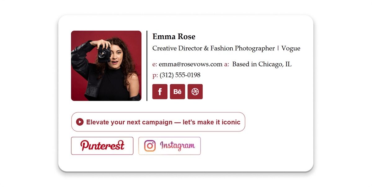 Email Signature for the Creative Director