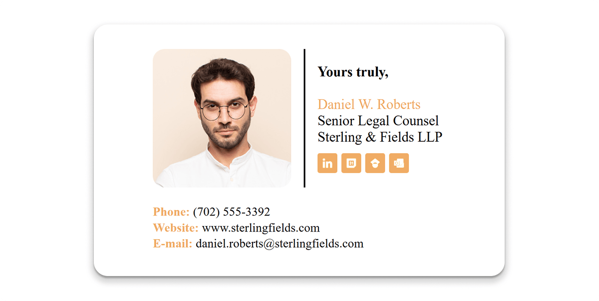 Email Signature For The Seniour Consel