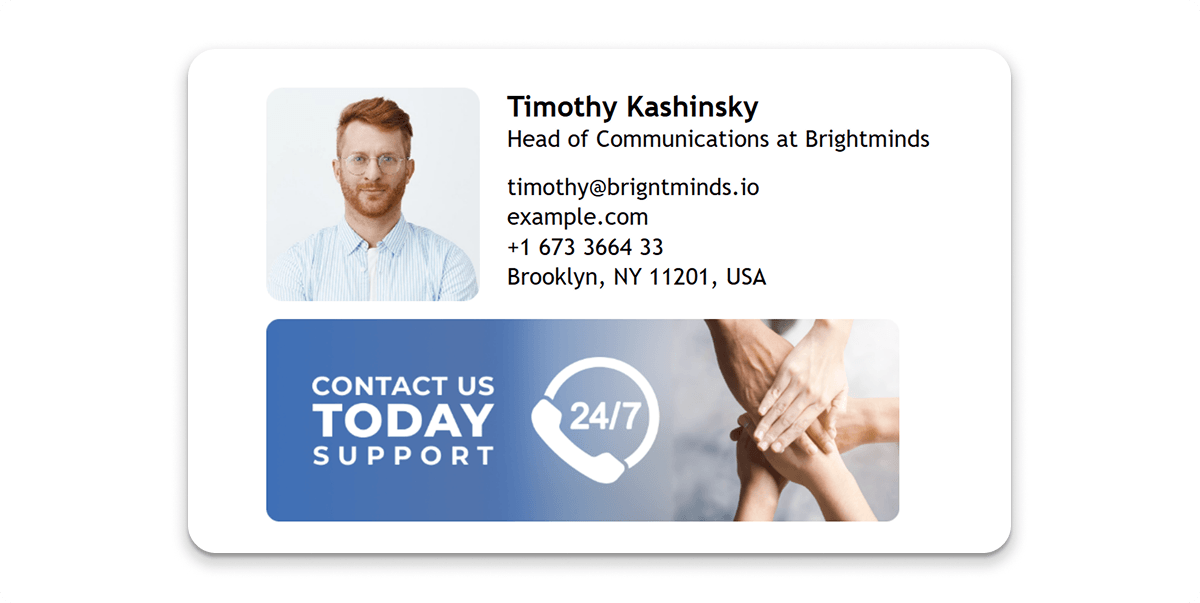 Email Signature Examplw for the Head of Communication