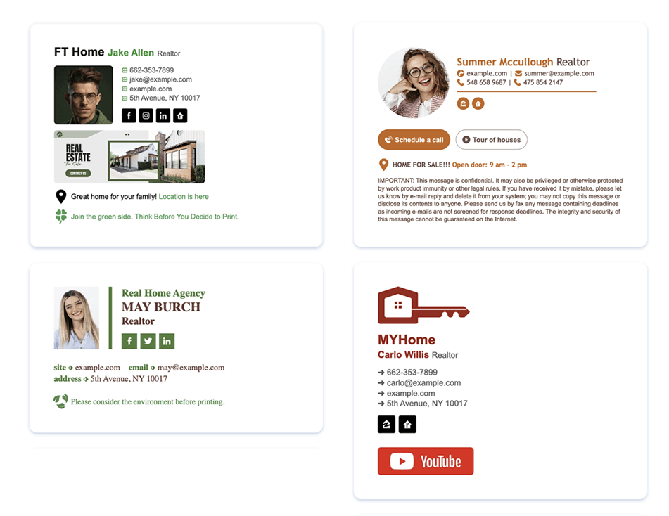 Email Signatures Example for Realtors