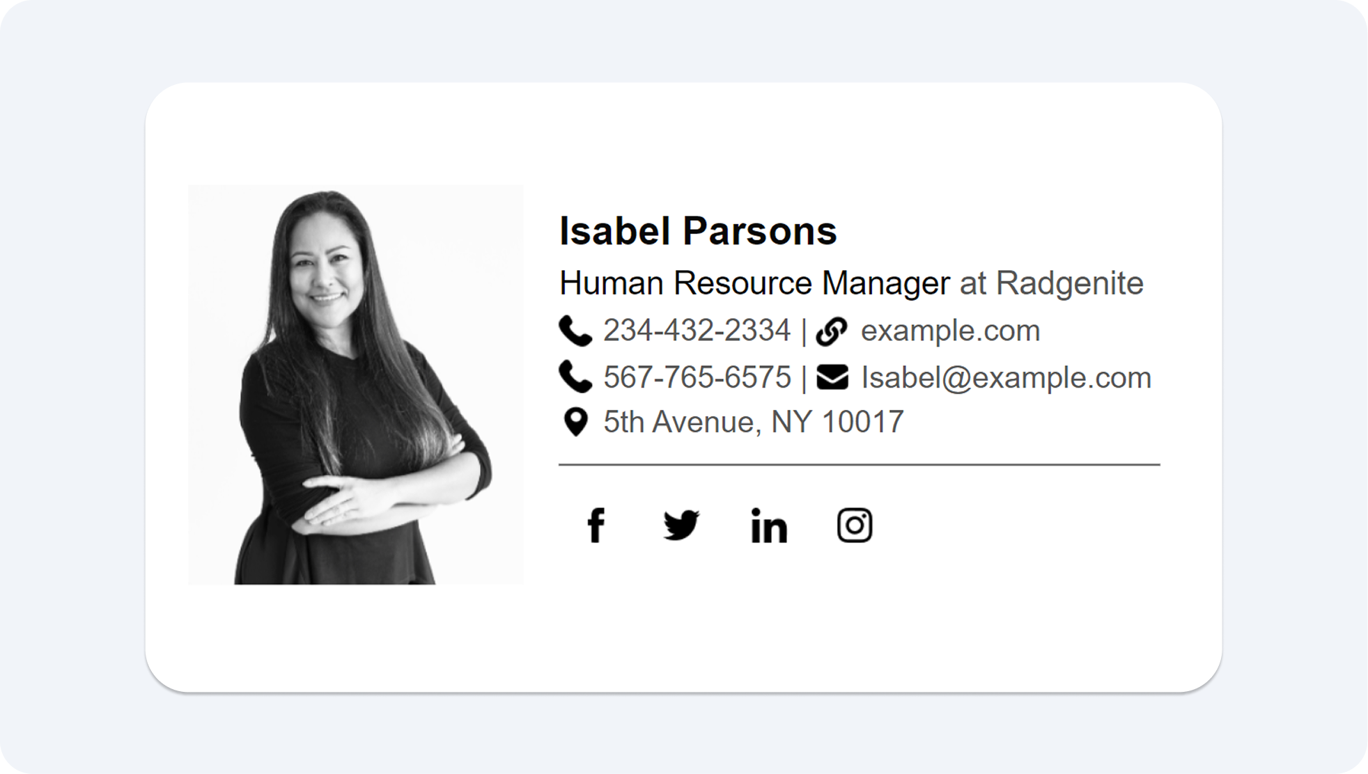 HR signature example