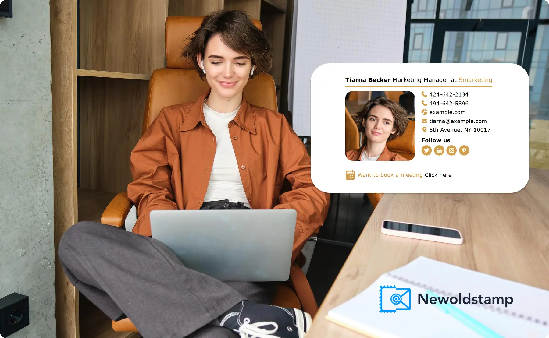 email signature for an onboarding email with contact information