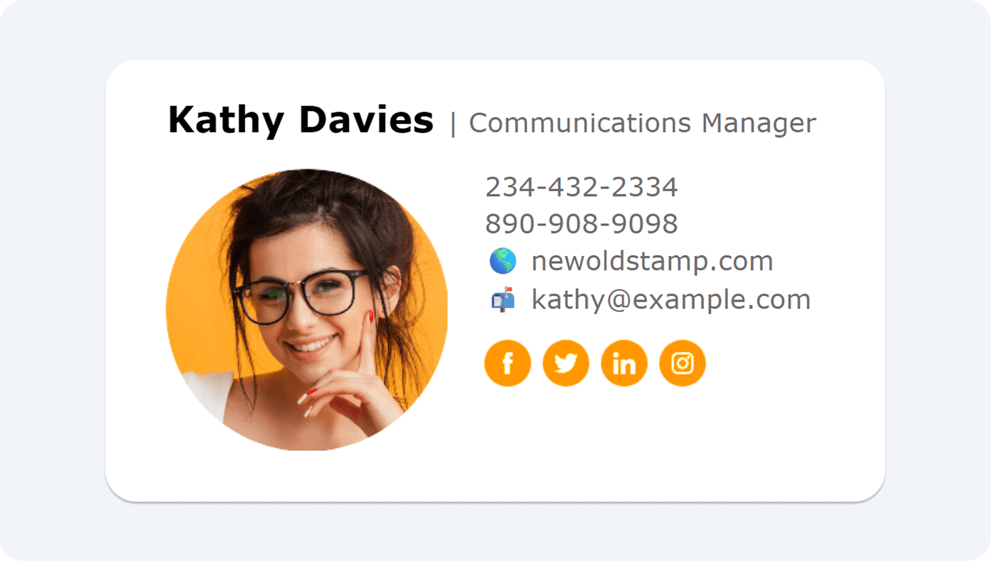 HR email signature example for internal communication