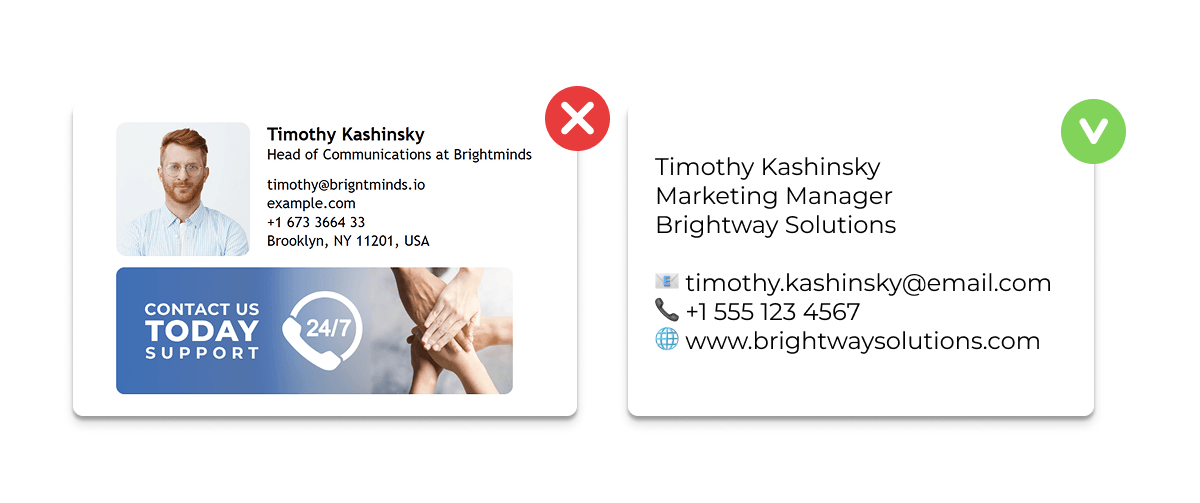 Example of the Correct Email Signature for Mobile