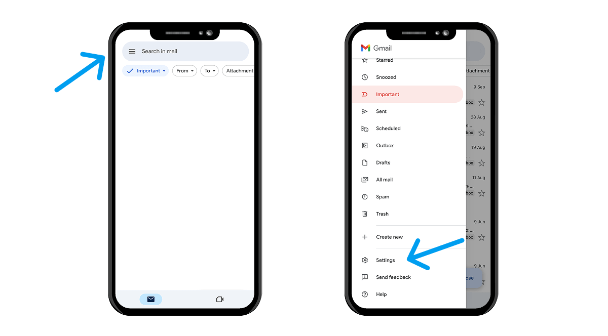 Open Gmail App Settings